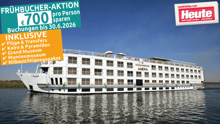 10 Tage Kombi-Reise Kairo mit Nilkreuzfahrt MS STEIGENBERGER Minerva & Bademöglichkeit ab € 2.799 — Bild 1